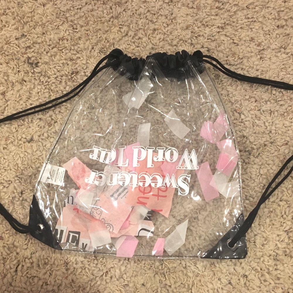 Ariana Grande SWT drawstring bag with TUN confetti